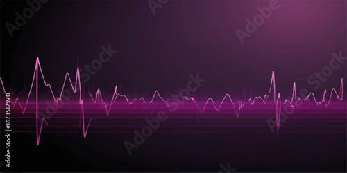 A digital cardiogram displays a life-giving pulse as a vibrant, rhythmic wave on a medical monitor