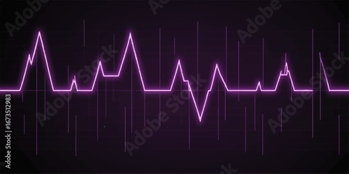 Abstract graphic illustration of a green EKG cardiogram pulse on a medical monitor