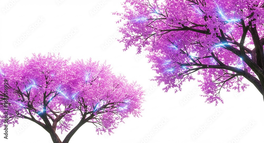 Obraz premium 幻想的なピンクの桜並木 柔らかな光に包まれ輝く. AI Generated