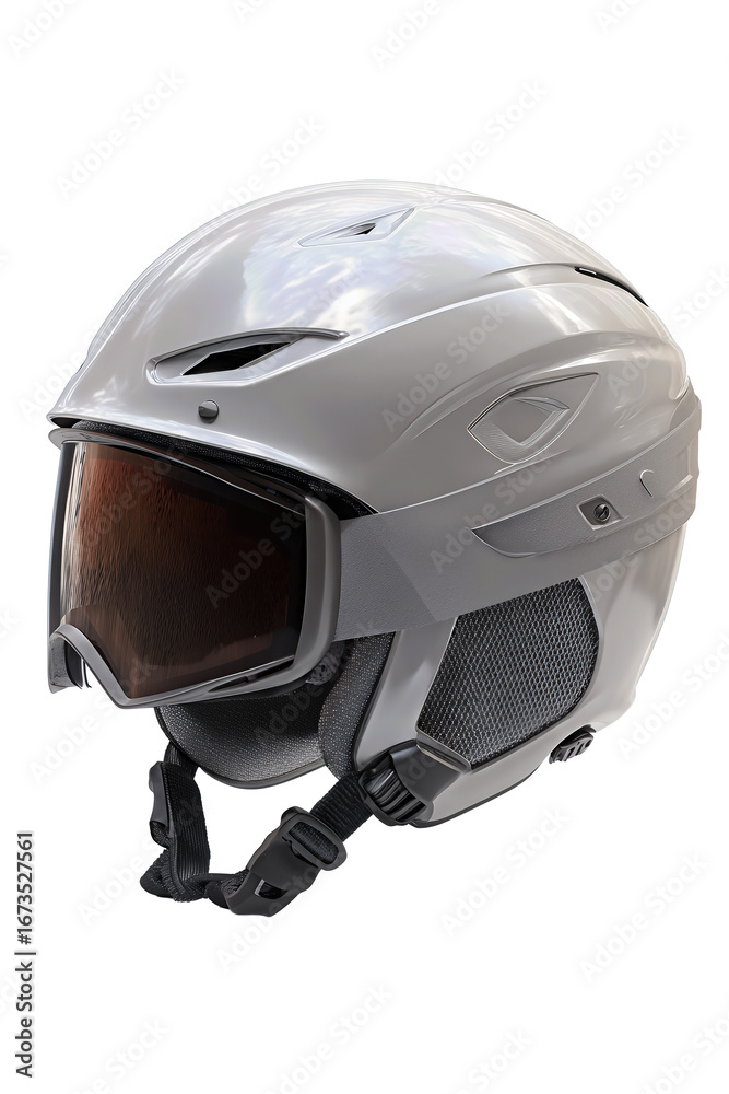 Naklejka premium Protective winter sports helmet designed for skiing, neat and durable, isolated on transparent background. 