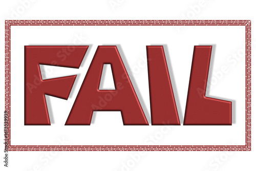 Fail sign vector on white background, Fail stamp.