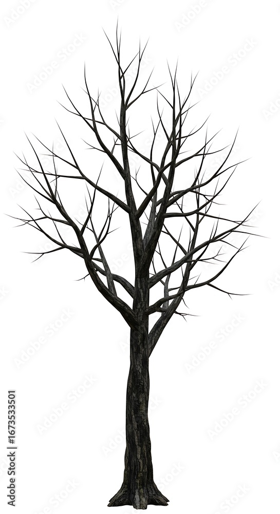 Obraz premium Winter's Embrace: A 3D Rendered Tree