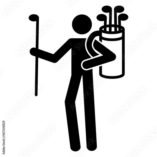 Vector icon of a golf caddie / caddy