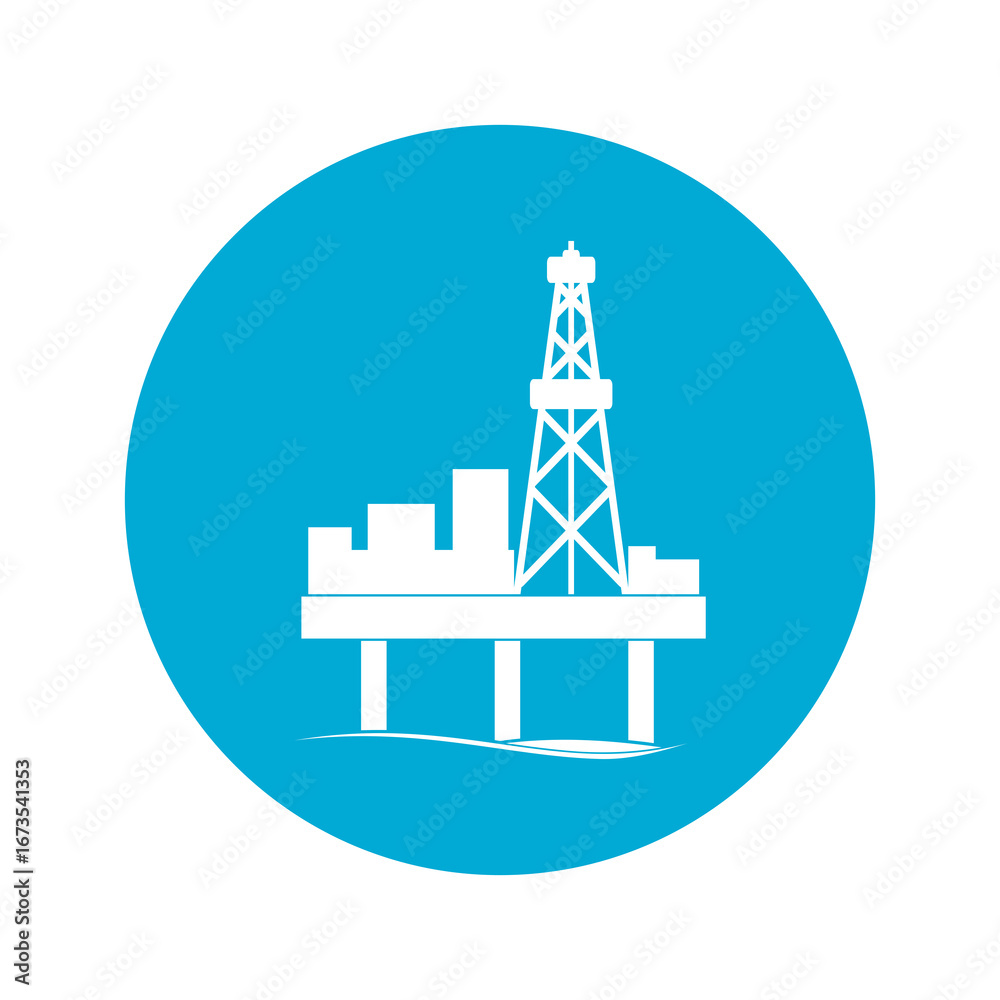 Fototapeta premium Oil rig icon isolated on transparent background