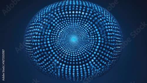 Wallpaper Mural A digital or futuristic data visualization with concentric circles of blue dots creating a spherical pattern. Technology and data concept. Digital spherical data visualization. Torontodigital.ca