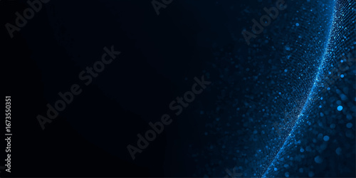 An elegant dark blue abstract background design features a glowing light beam and a flash of energy