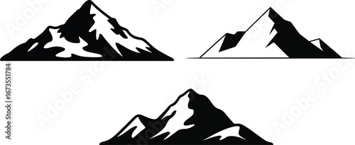 Mount Vinson silhouette solid black