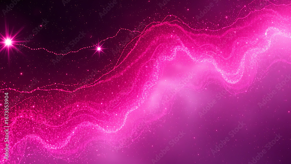 Obraz premium Vibrant cosmic nebula with swirling pink and purple gas clouds and bright starlight evoking a sense of wonder and the vastness of space and the universe
