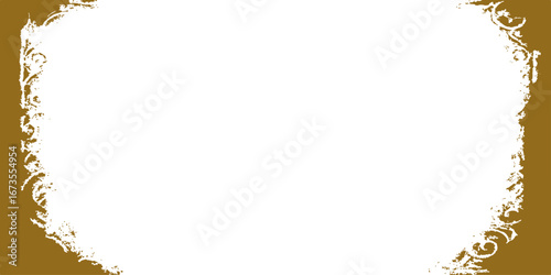 A 3D golden frame with a floral ornament design for a black background business animation transition