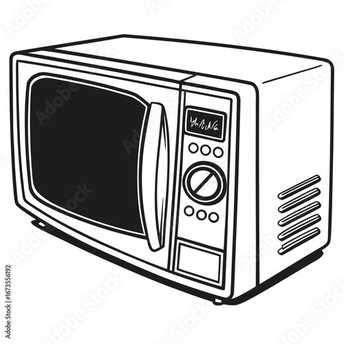 vector illustration of a microwave