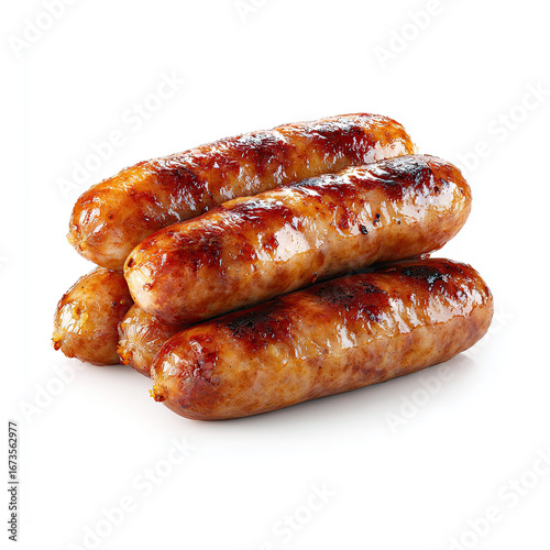  Stack of Filipino Longganisa Sausages Grilled to Perfection on White