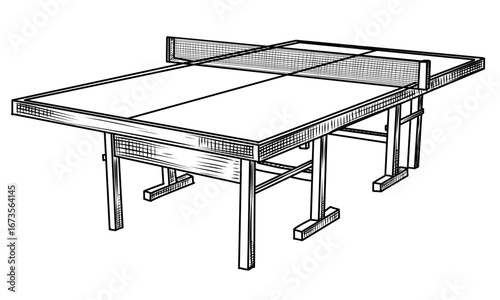Hand Drawn Table Tennis Vector Sketch Illustration 