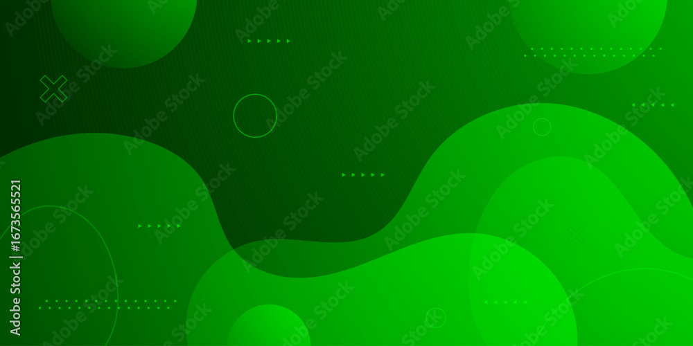Fototapeta premium Abstract fluid wave green colorful banner background. Trendy pattern shapes element background. Eps10 vector