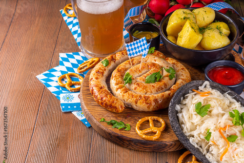 Fototapeta Naklejka Na Ścianę i Meble -  Oktoberfest traditional festival menu foods