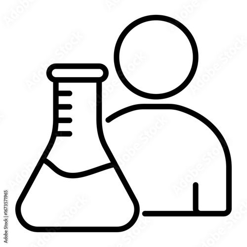 Researcher Icon Vector Illustratio, White Background