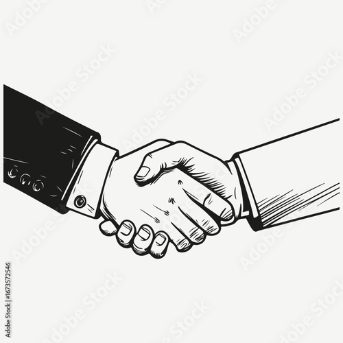 handshake sketch illustration vector