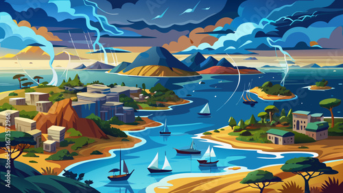 Lake Victoria, Africa’s largest lake, spreads shimmering horizons. Fishing villages thrive along shores, islands dot sparkling waters, and storms sweep suddenly across vast inland seas of life.