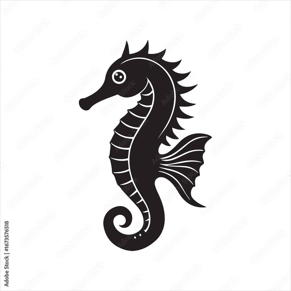 Fototapeta premium seahorse silhouette vector illustrator