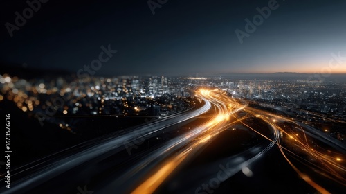 Smart City Lighting Infrastructure with Visible Floating Elements