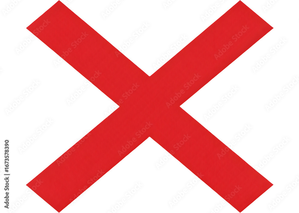 Obraz premium Red and white cross on white background