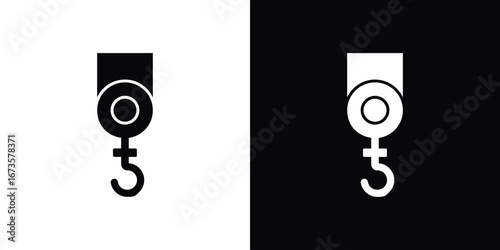 Winch hook icons, emblem logo or badge designs.