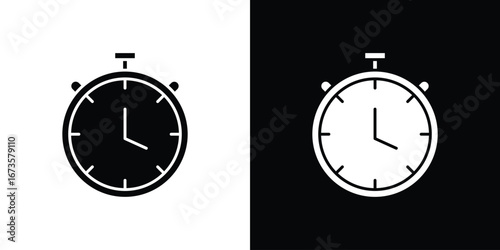 Stop watch icons, emblem logo or badge designs.