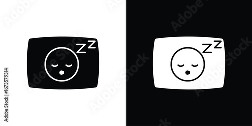 Sleeping icons, emblem logo or badge designs.