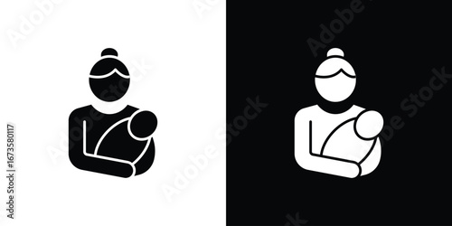 Postnatal care icons, emblem logo or badge designs.