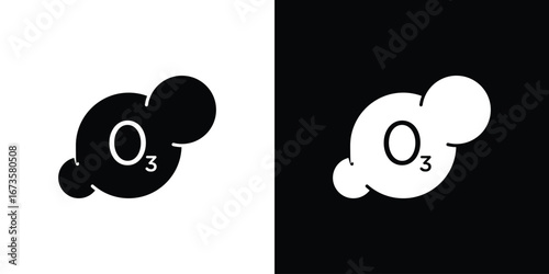 Ozonation icons, emblem logo or badge designs.