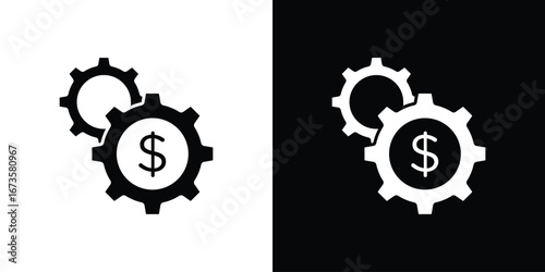 Money processes icons, emblem logo or badge designs.