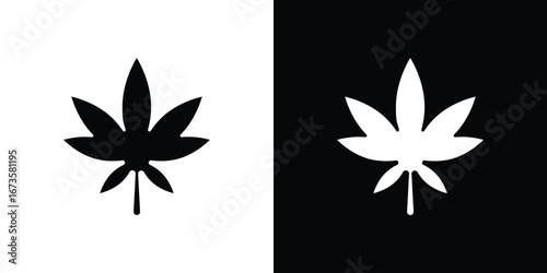 Marijuana icons, emblem logo or badge designs.