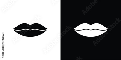 Lips icons, emblem logo or badge designs.