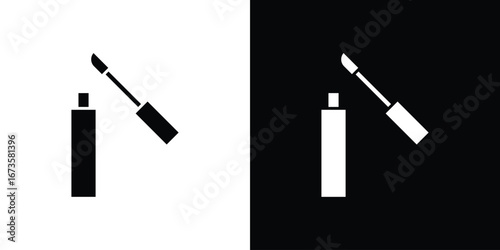 Lip gloss icons, emblem logo or badge designs.