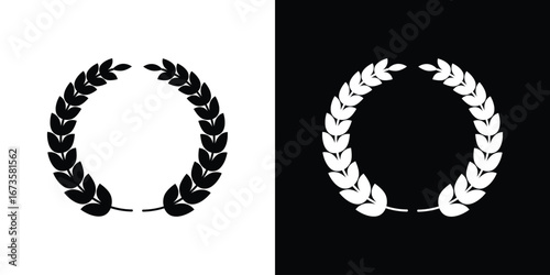Laurel wreath icons, emblem logo or badge designs.