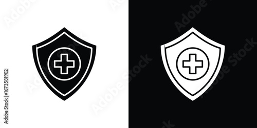Immune guard icons, emblem logo or badge designs.