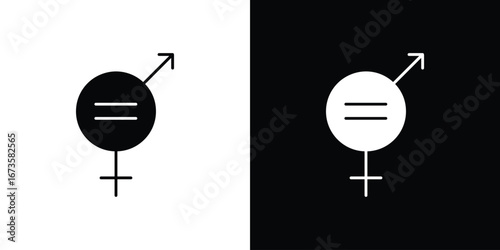 Gender equality icons, emblem logo or badge designs.