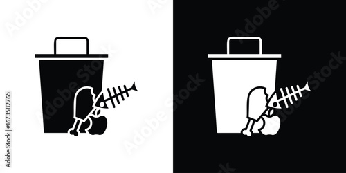 Food waste icons, emblem logo or badge designs.