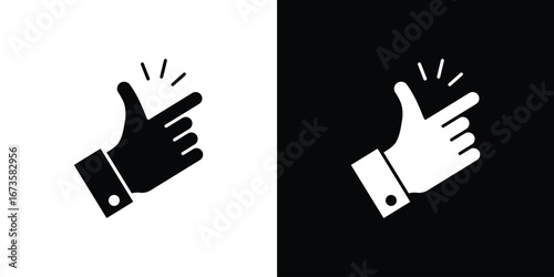 Finger snapping icons, emblem logo or badge designs.