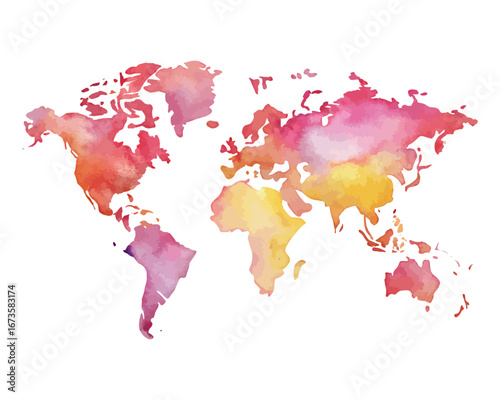 watercolor world maps