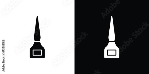 Eyeliner bottle icons, emblem logo or badge designs.