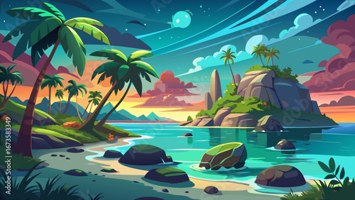 Seychelles archipelago glows under tropical skies. Granite boulders rise beside palm-fringed beaches, turquoise lagoons shelter coral gardens, and rare giant tortoises wander peacefully through lush i