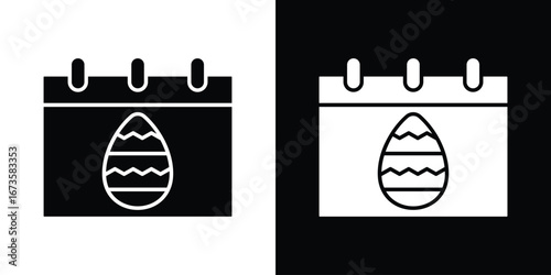 Easter calendar icons, emblem logo or badge designs.
