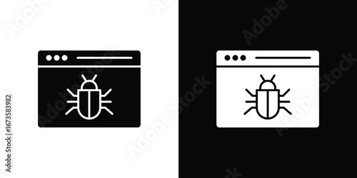 Bug icons, emblem logo or badge designs.