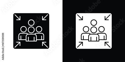 Assembly point icons, emblem logo or badge designs.
