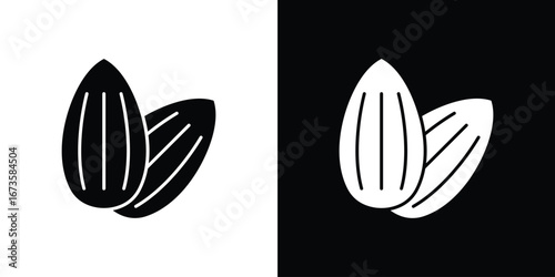 Almond icons, emblem logo or badge designs.