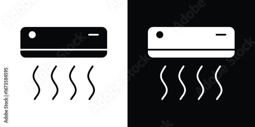 Air conditioner icons, emblem logo or badge designs.