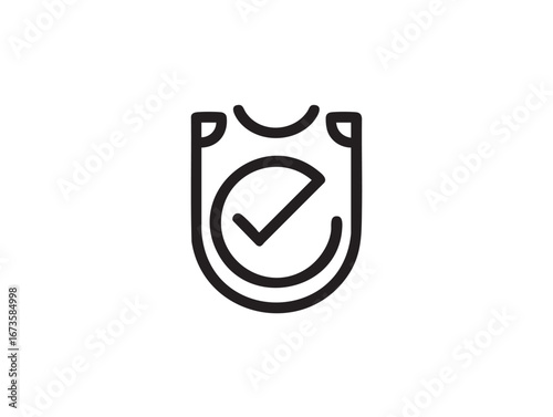 Security Shield Icon with Check Mark for Verification and Protection Assurance with Modern Design Perfect for Cyber Security and Trust