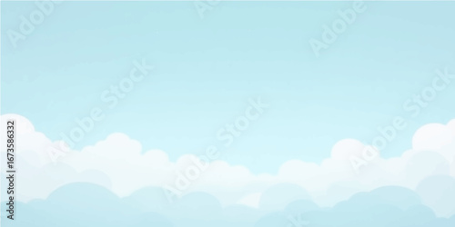 A vast, beautiful blue sky with fluffy white clouds, a perfect representation of a clear, bright day