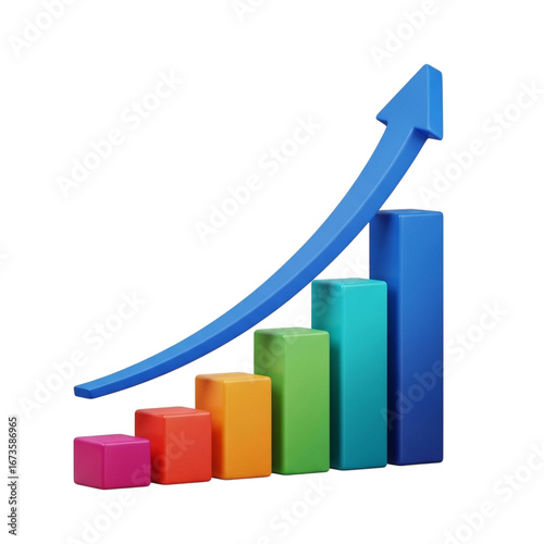 3d bar chart with upward arrow symbolizing growth and success Free Download 3d bar chart with upward arrow symbolizing growth and success - GFXLoad
