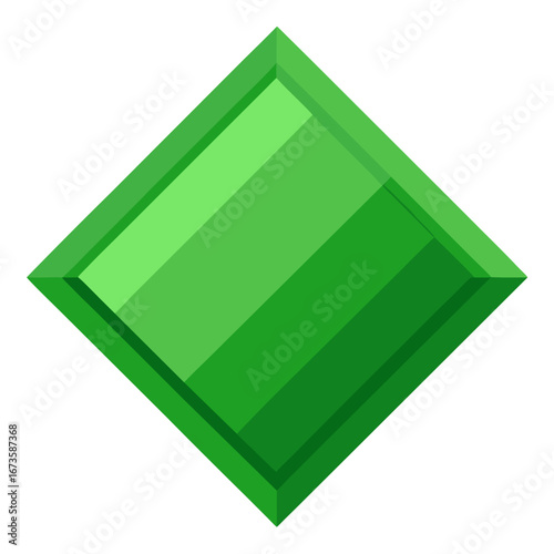Green diamond gemstone isolated on white background